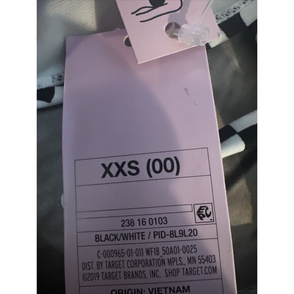 Wild Fable U-Neck Multiway Bikini Top Black/White Check Women's XXS NWT - Picture 10 of 10